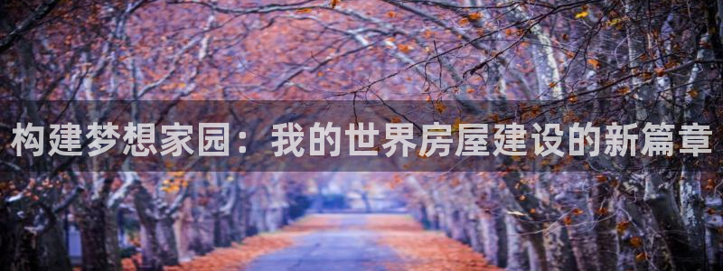 威九国际app无法登陆怎么回事：构建梦想家园：我的世界房屋建设的新篇章