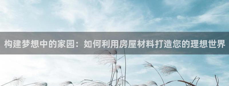 威九国际精彩视频2022年：构建梦想中的家园：如何利用房屋材料打造您的理想世界