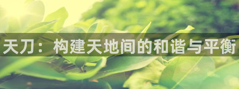 威九国际78mb玩法：天刀：构建天地间的和谐与平衡